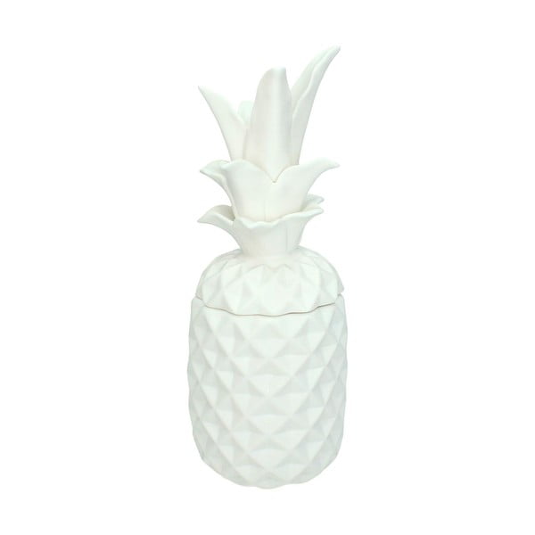 Bílá porcelánová dóza ve tvaru ananasu HF Living