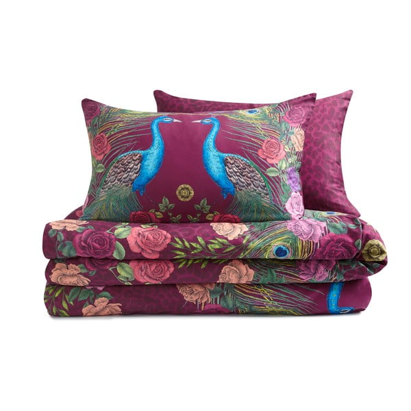 Lilla satiin-puuvillane voodipesu kaheinimesevoodile 200x200 cm Xanadu Peacock - Matthew Williamson
