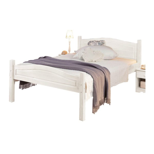 Bílá postel z masivního borovicového dřeva Støraa Barney, 90 x 200 cm