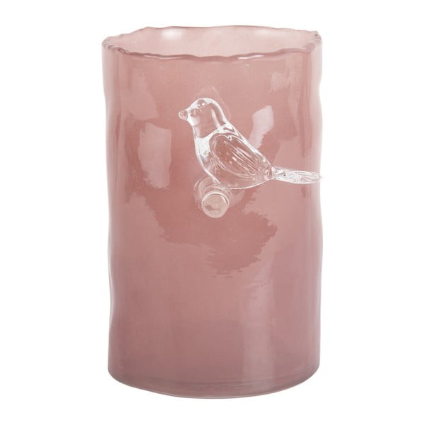 Roosa klaasvaas (kõrgus 15 cm) Bird On Branch – PT LIVING