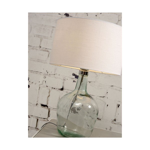Stolní lampa s bílým stínidlem a konstrukcí z recyklovaného skla Good&Mojo Murano, ⌀ 47 cm-image-4