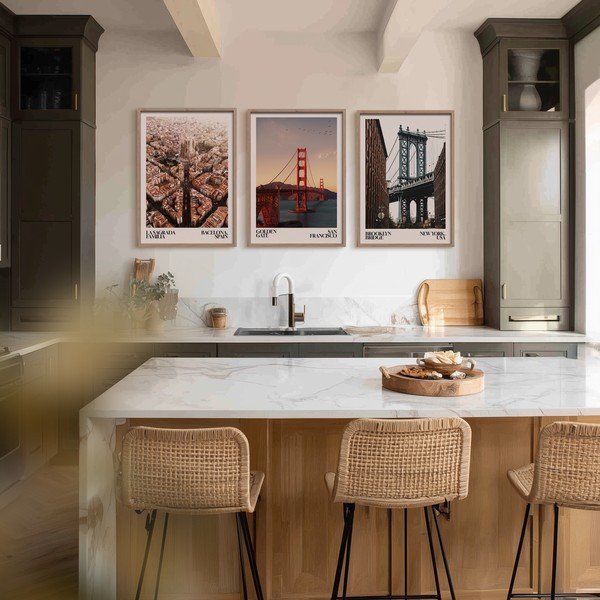 Trükitud pilt raamiga 50x70 cm Golden Gate - Styler-image-2