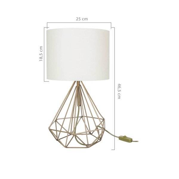 Kreemikas-kuldse tekstiilvarjundiga laualamp (kõrgus 46,5 cm) Pena - Squid Lighting-image-2