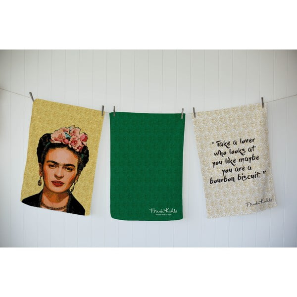 Komplekt 3 puuvillast rätikut joonistatud, 50 x 70 cm Frida - Madre Selva