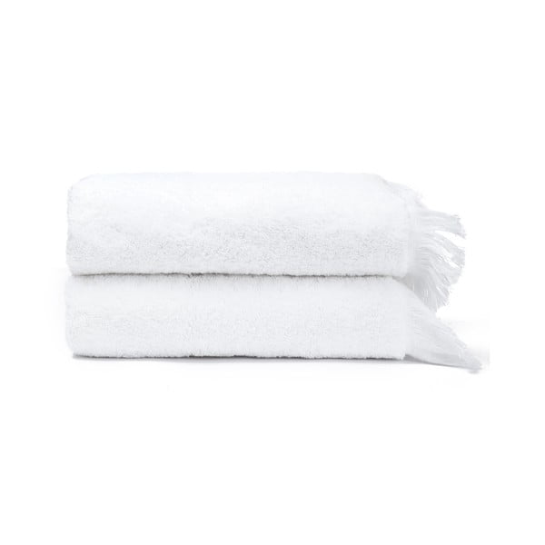 2 valge 100% puuvillasest rätikuga komplekt, 50 x 90 cm - Bonami Selection