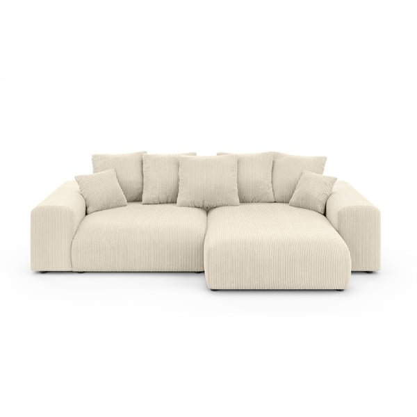 Kreem velvetist panipaigaga nurgadiivanvoodi (muutuv) Luma – Ropez