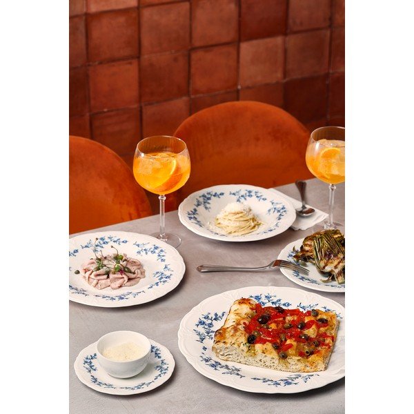 Valge/sinine portselantaldrik ø 27,5 cm Retro - BonBistro-image-2