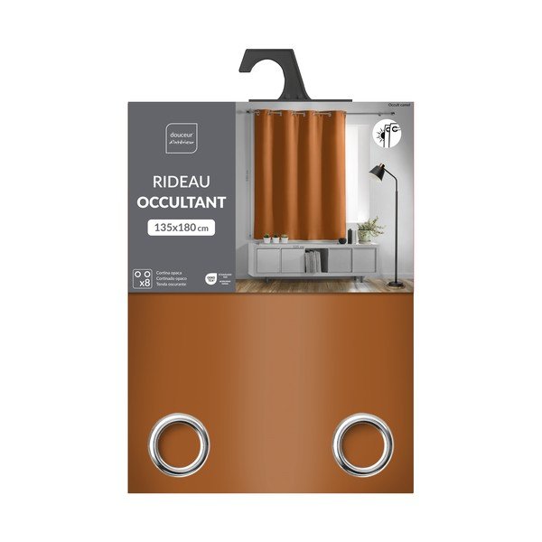 Pimendav terrakotavärvi kardin 135x180 cm Occult - douceur d'intérieur-image-2