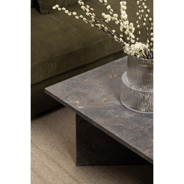 Tumepruun marmorist diivanilaud 70x140 cm Vega - Actona-image-1