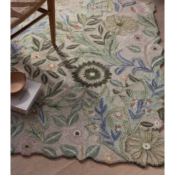 Roheline käsitsi kootud villane vaip 120x170 cm Bryony Shaped Floral - Flair Rugs-image-4