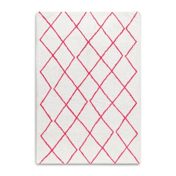 Červenobílý ručně tkaný koberec z bavlny HF Living Morocco, 140 x 200 cm