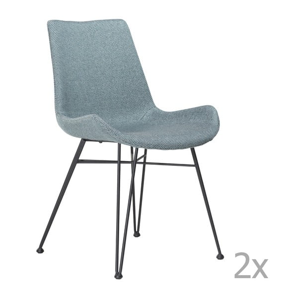 Sada 2 světle modrých jídelních židlí DAN– FORM Hype