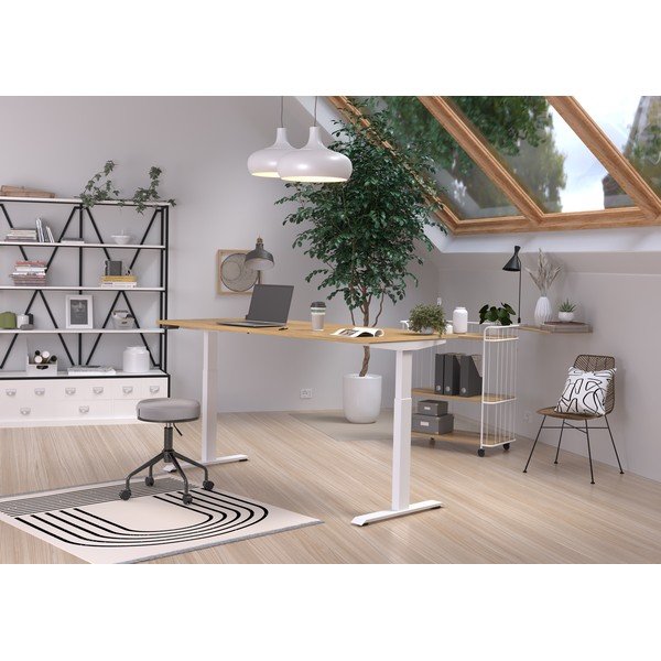 Elektriliselt reguleeritava kõrgusega tammedekooriga töölaud 80x180 cm Jet - Germania-image-1