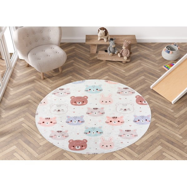 Elevandiluu värvi pestav laste vaip ø100 cm Cute Animals - Vitaus-image-1