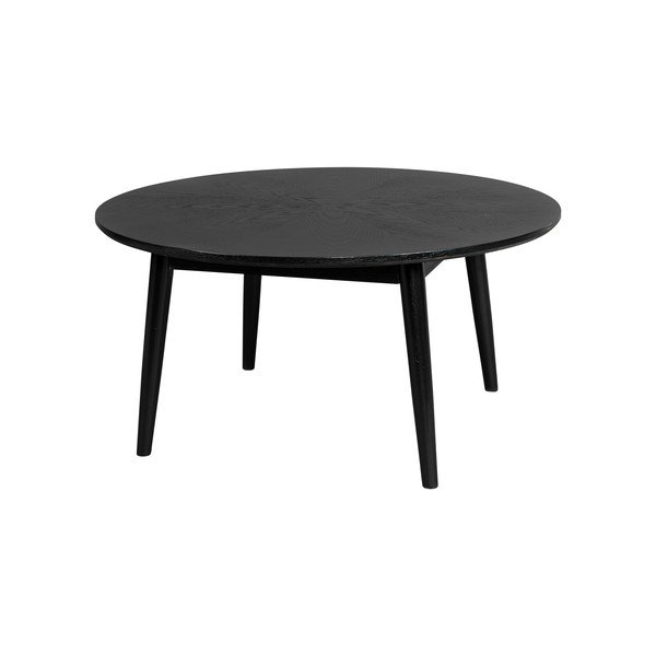 Must ümmargune kohvilaud tammepuust dekooriga ø 80 cm Fabio - White Label