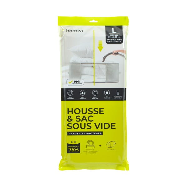 Plastikust riiete vaakumkott 60x45x25 cm - Homéa-image-1