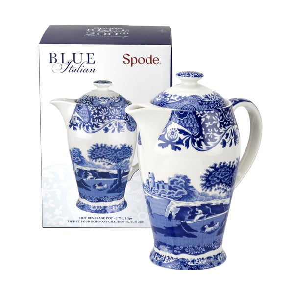 Bílomodrá porcelánová konvička Spode Blue Italian, 750 ml