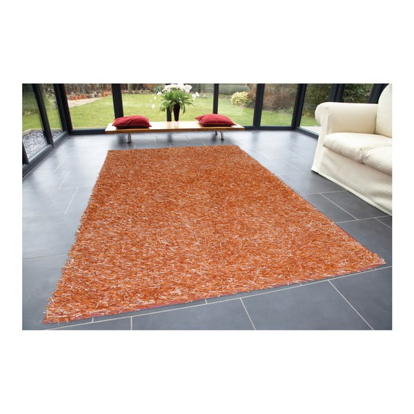 Oranžový koberec Webtappeti Shaggy, 75 x 155 cm