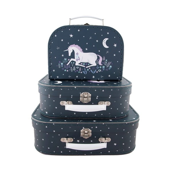 Sada 3 dětských kufříků Sass & Belle Starlight Unicorn