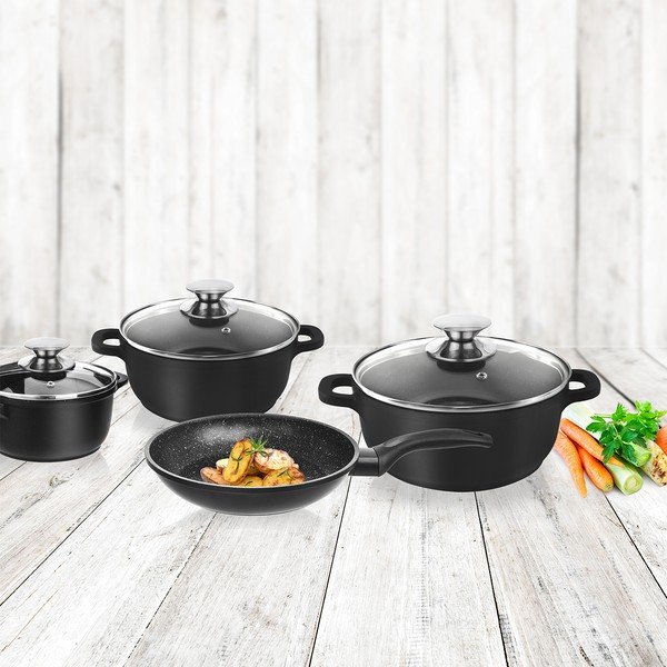 4-osaline toidunõudekomplekt 3 klaasist kaanega Grande - Orion-image-1