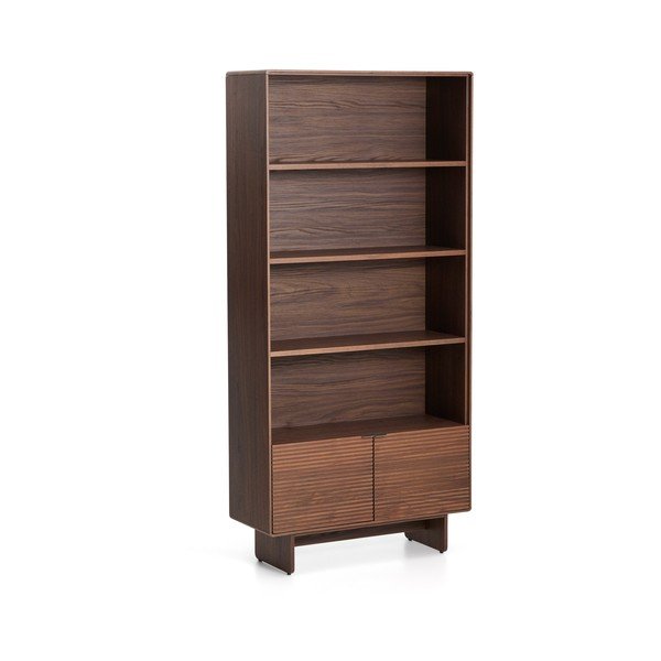 Tumeda naturaalse pähklipuust riiul 90x190x35 cm Norlen - Kave Home
