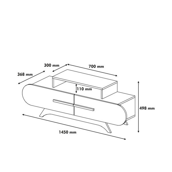 Bílý TV stolek s detaily v dekoru ořechového dřeva-image-3
