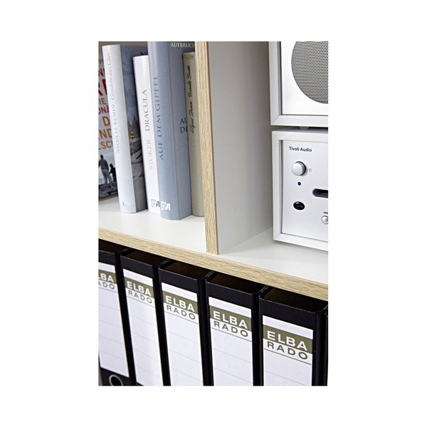 Valge raamaturiiul tammepuust 120x91 cm Oslo - Germania-image-1