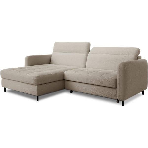 Beež bouclé-kangast lahtikäiv/sahtliga nurgadiivan (vasak nurk/lamamisosaga) Gomsi – ELTAP-image-2