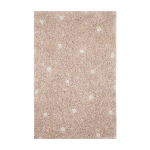 Heleroosa pestav käsitsi kootud puuvillane laste vaip 100x150 cm Mini Dot Rose - Lorena Canals