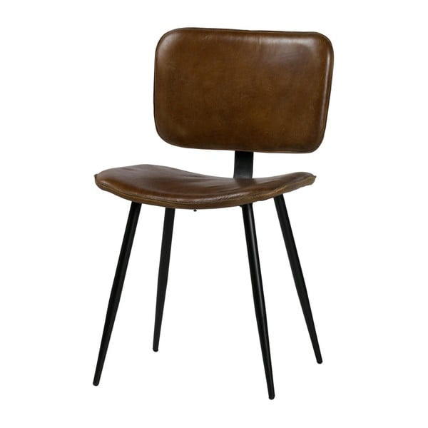 Jídelní židle s hnědým koženým sedákem De Eekhoorn Range