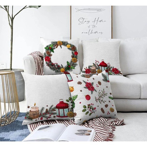 Padjapüürid jõulumotiiviga 43x43 cm komplektis 4 tk Meryy Christmas - Mila Home