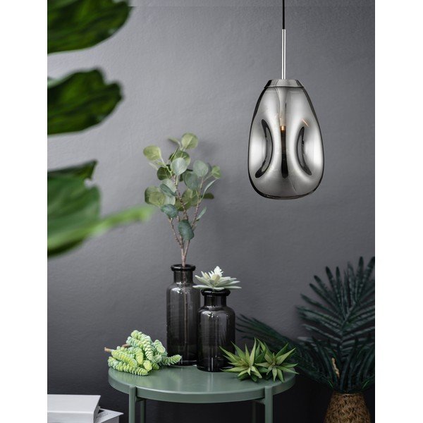 Läikiv hõbedane klaasist ripplamp, ø 22 cm Lava - Nova Luce-image-1