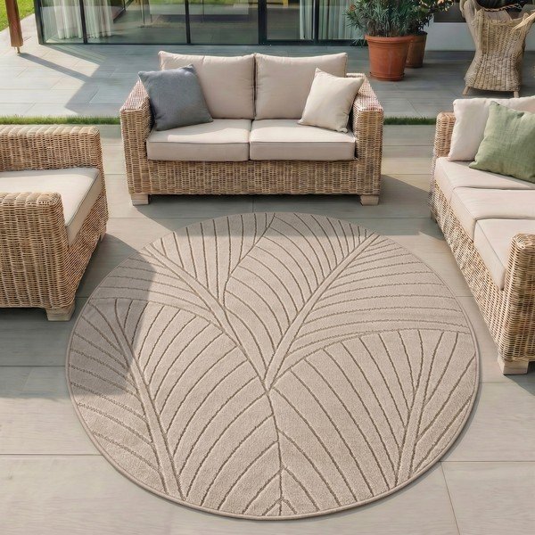 Beež ümmargune sise- ja õuevaip ø 80 cm Nova 1203 - Ayyildiz Carpets-image-1