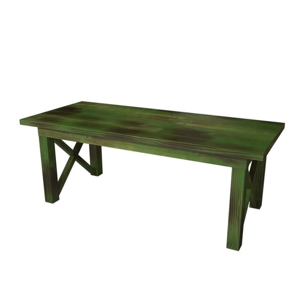 Zelený odkládací stolek z borovicového masivu Ricco