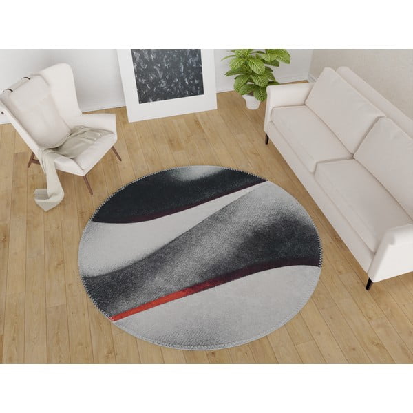 Must-valge pestav ümmargune vaip ø 100 cm - Vitaus-image-1