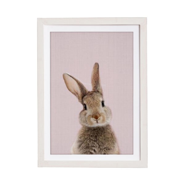 Seinapilt raamiga Baby Rabbit, 30 x 40 cm Rose Baby Rabbit - Querido Bestiario