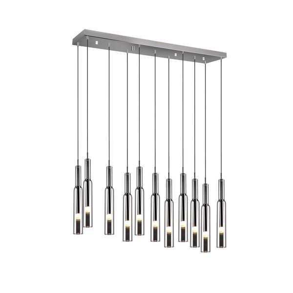 Hõbedane klaasist varjuga LED rippvalgusti Lucent - Trio Select-image-4