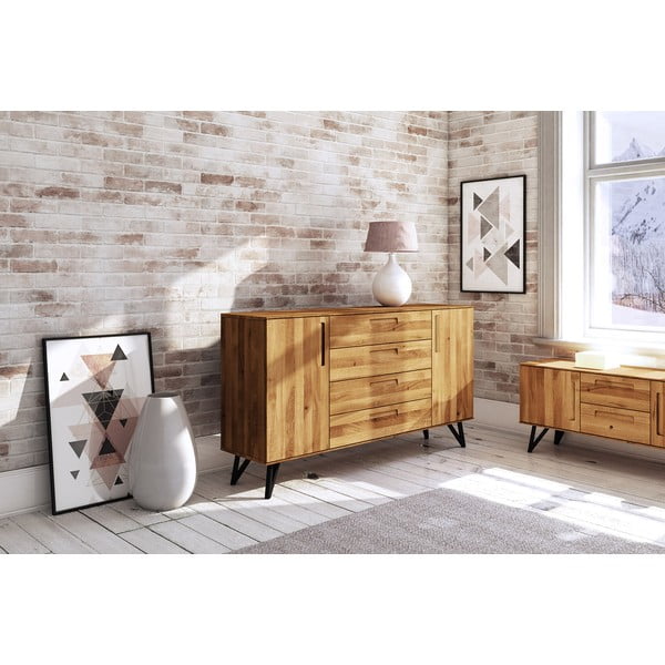 Kõrge kapp tammepuust 182x100 cm Golo - The Beds-image-4