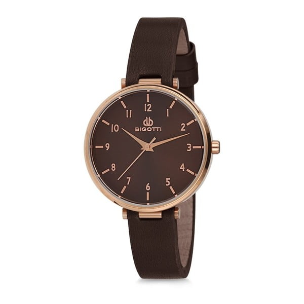 Dámské hodinky s černým koženým řemínkem Bigotti Milano Catherine