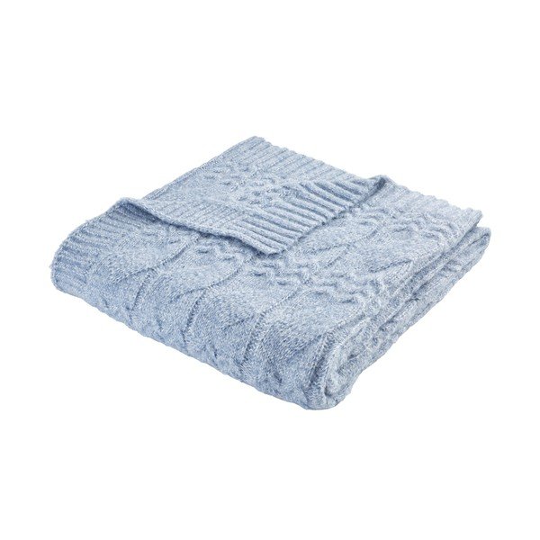 Sinine kootud tekk 150x200 cm Cable Knit - Bianca-image-2