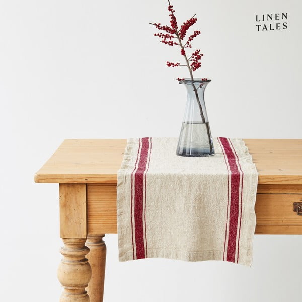 Linane linik 40x200 cm Red Stripe Vintage - Linen Tales
