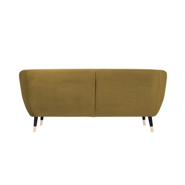 Hořčicově žlutá pohovka s černými nohami Mazzini Sofas Amelie, 188 cm-image-4