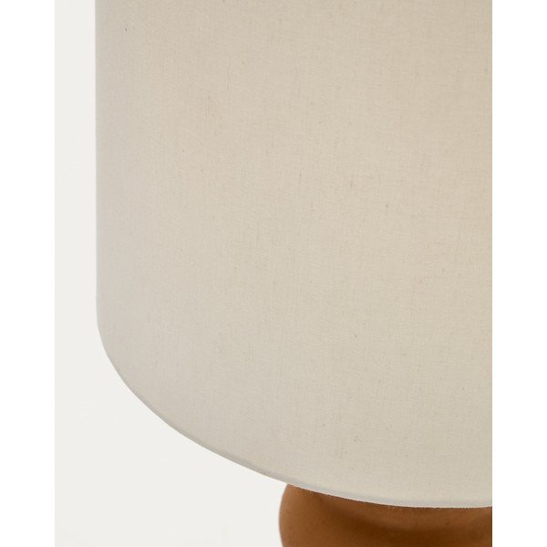 Valge-pruun laualamp tekstiilist varjuga (kõrgus 55 cm) Madsen - Kave Home-image-4
