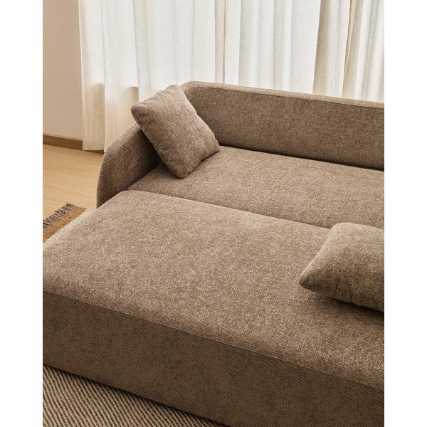 Taupe šenillist diivanvoodi 218 cm Laira - Kave Home-image-4