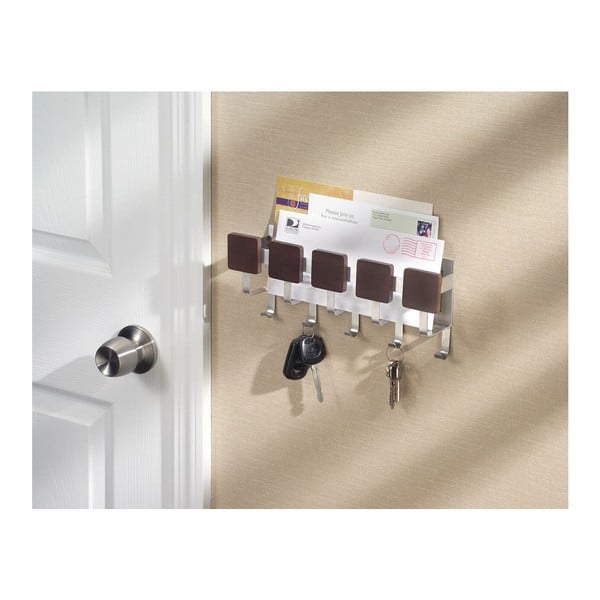 Nástěnný držák na klíče s přihrádkou na dopisy iDesign Fombu-image-2