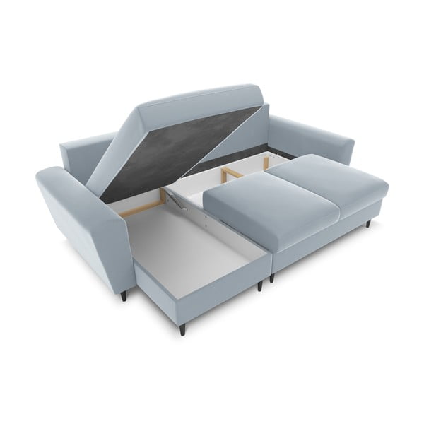 Helesinine sametist panipaigaga nurgadiivanvoodi Kyoto - Cosmopolitan Design-image-2