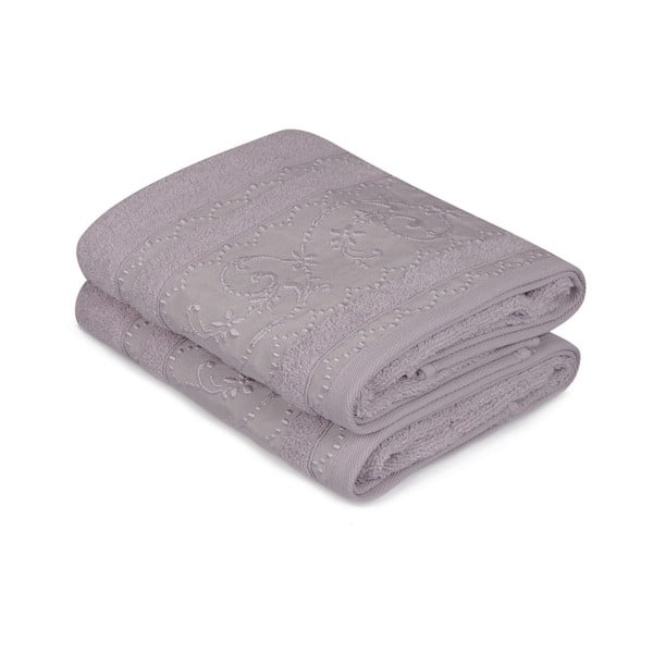 Sada 2 levandulově fialových ručníků Yosemine
