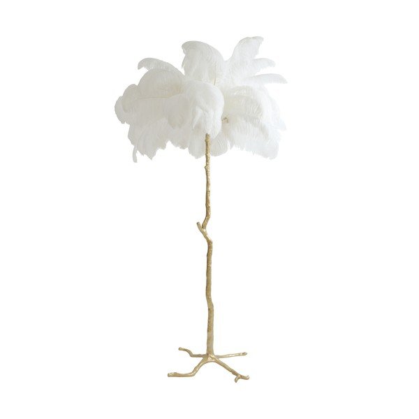Valge-kuldne põrandalamp (kõrgus 180 cm) Feather - Light & Living-image-3