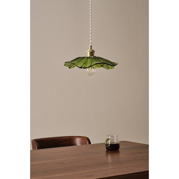 Roheline/kuldne klaasist ripplamp ø 30 cm Nugget - Jotex-image-2