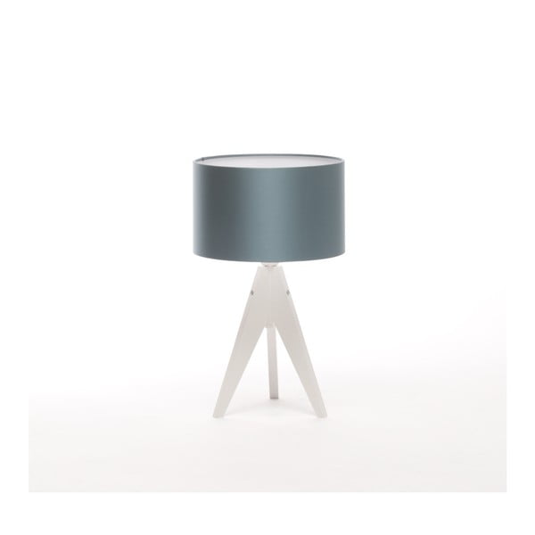 Modrá stolní lampa 4room Artista, bílá bříza lakovaná, Ø 25 cm